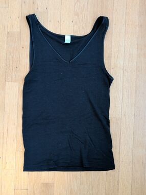 Hanro Black V-Neck Tank Top